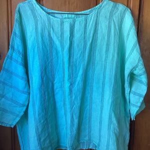 CP Shades Pale blue linen Sibella/Monica Blouse lagenlook boxy oversized.